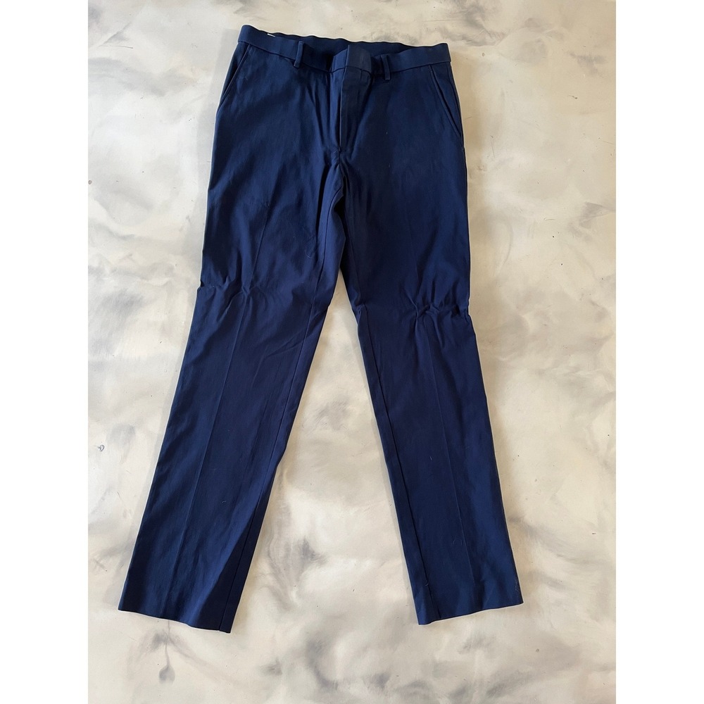 Tommy Hilfiger Mens Navy Blue Dress Pants Chino Trousers Work Professional 33x32